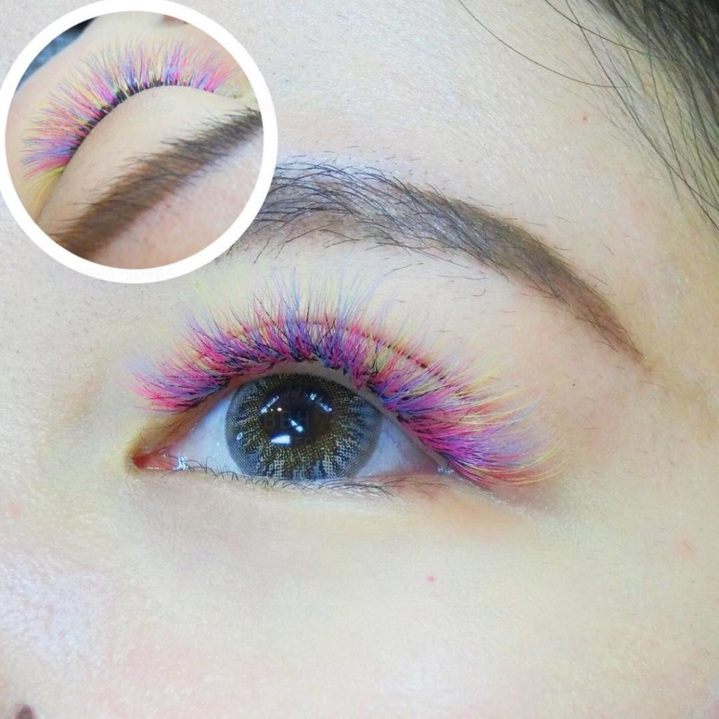 Colorful Eyelash Extensions by Belle Beauty House Singapore